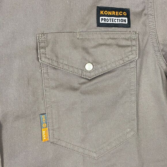 KONRECO Flame Resistant HRC2 Men's Shirt Button Down (Pearl Snap) Great Cond. XL - Picture 6 of 13
